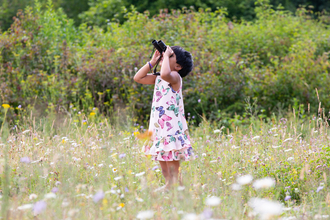 binoculars girl wildlife trust