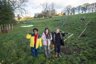 Tree planting with Loddington School