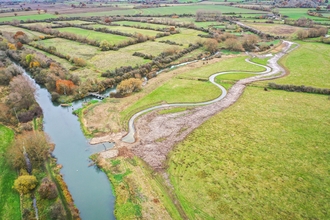 River enhancement showing meandering stream replacing channelised one