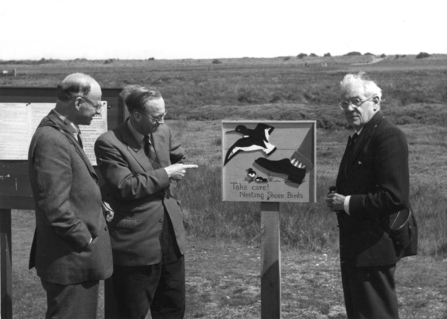Max Nicholson, Ted Smith & Lord Hurcomb at Gibraltar Point in 1960