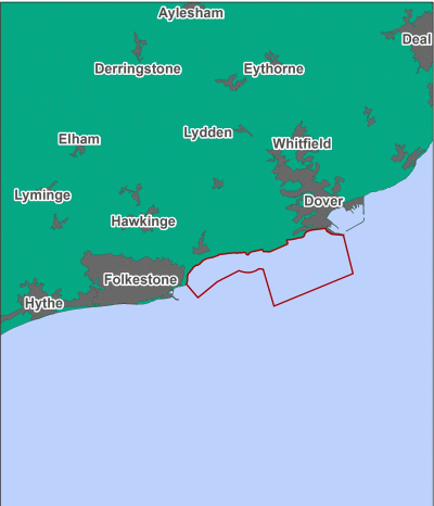 Dover to Folkestone MCZ map