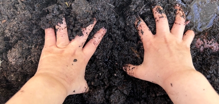 Jacca feeling textures - hands in soil