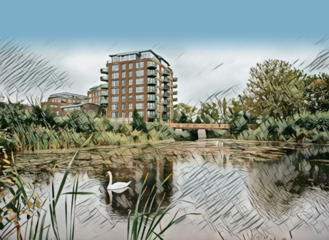 Kidbrooke visualisation of wildlife-friendly housing development