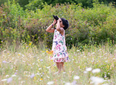 binoculars girl wildlife trust
