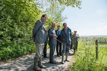 King Charles III at Dorset Wildlife Trust's Kingcombe Nature Reserve in 2017, celebrating its 30 years anniversary