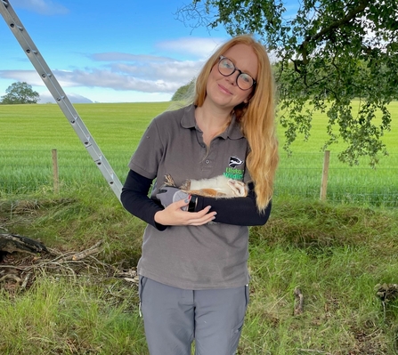 Katy Bell and barn owl