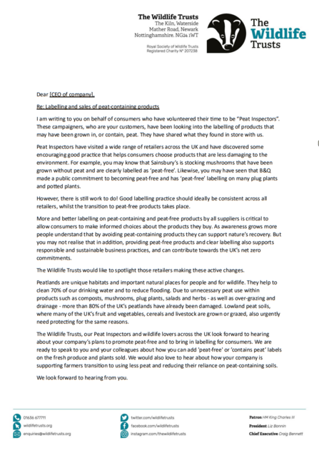 A picture containing the text of the open letter that is being sent to retailers